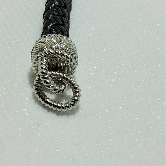 Judith Ripka Braided Necklace W/ Heart Charm - Picture 5 of 7